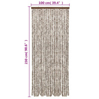 Produktbild för Insektsgardin taupe och vit 100x230 cm chenille