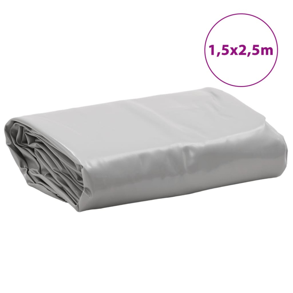 Produktbild för Presenning grå 1,5x2,5 m 650 g/m²