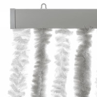 Miniatyr av produktbild för Insektsgardin ljusgrå och vit 100x200 cm chenille
