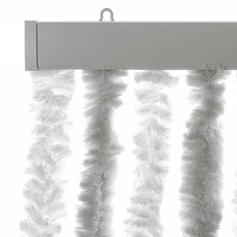 Produktbild för Insektsgardin ljusgrå och vit 100x200 cm chenille
