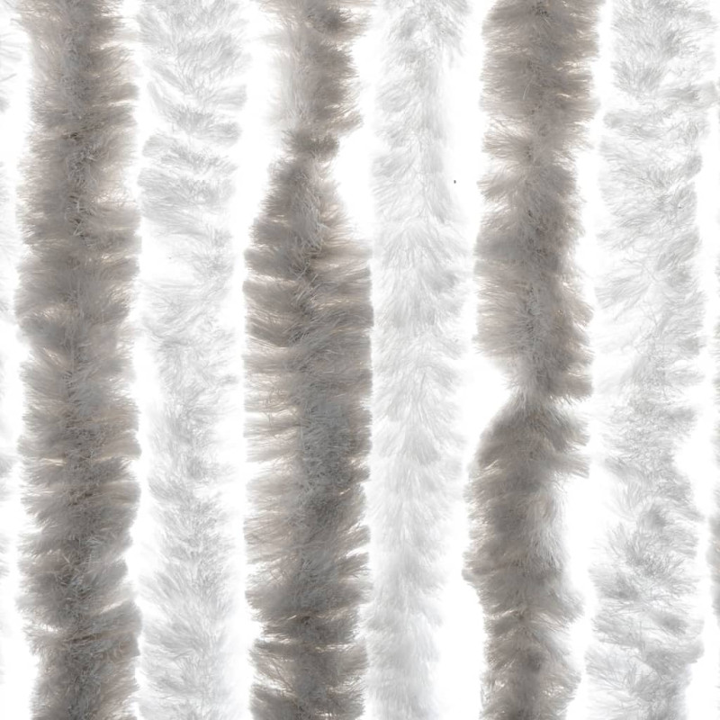 Produktbild för Insektsgardin ljusgrå och vit 100x200 cm chenille