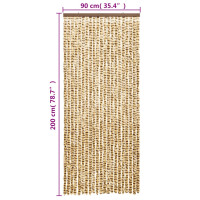 Produktbild för Insektsgardin beige och brun 90x200 cm chenille