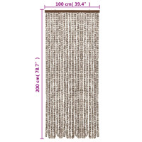 Produktbild för Insektsgardin taupe och vit 100x200 cm chenille