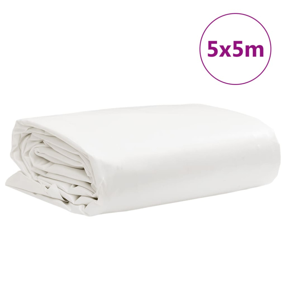Produktbild för Presenning vit 5x5 m 650 g/m²