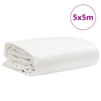 Produktbild för Presenning vit 5x5 m 650 g/m²