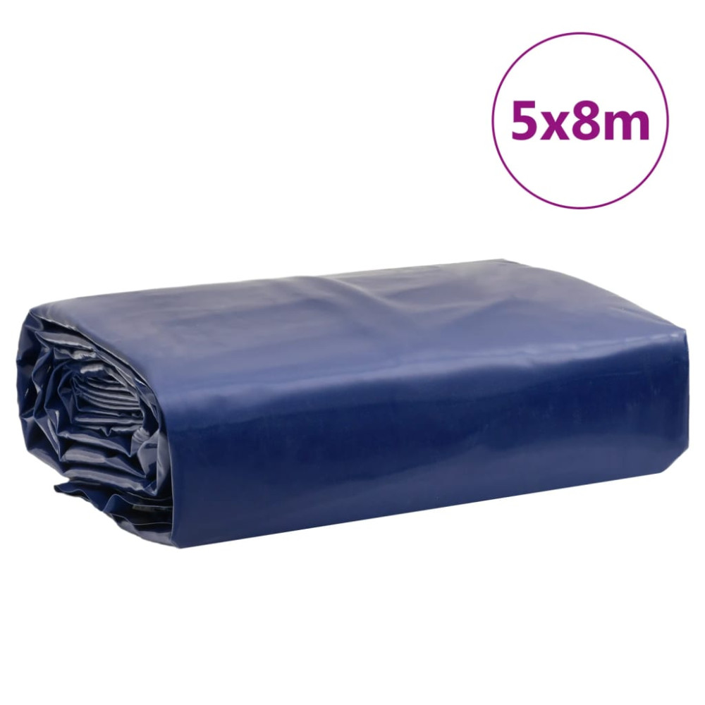 Produktbild för Presenning blå 5x8 m 650 g/m²