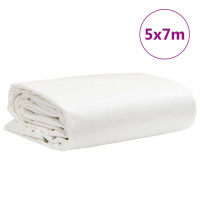 Produktbild för Presenning vit 5x7 m 650 g/m²