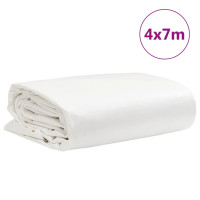 Produktbild för Presenning vit 4x7 m 650 g/m²