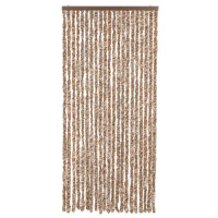 Produktbild för Insektsgardin beige och mörkbrun 100x230 cm chenille