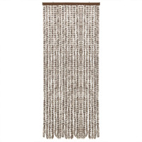 Produktbild för Insektsgardin taupe och vit 56x200 cm chenille