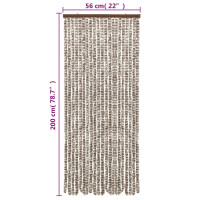 Produktbild för Insektsgardin taupe och vit 56x200 cm chenille