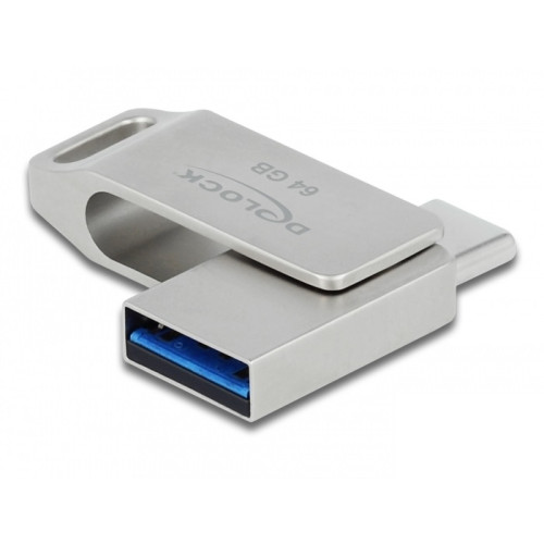 DeLOCK DeLOCK 54075 USB-sticka 64 GB USB Type-A / USB Type-C 3.2 Gen 1 (3.1 Gen 1) Silver