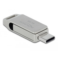 Miniatyr av produktbild för DeLOCK 54075 USB-sticka 64 GB USB Type-A / USB Type-C 3.2 Gen 1 (3.1 Gen 1) Silver