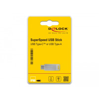 Miniatyr av produktbild för DeLOCK 54075 USB-sticka 64 GB USB Type-A / USB Type-C 3.2 Gen 1 (3.1 Gen 1) Silver