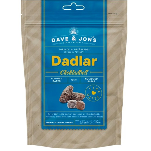 DAVE & JON'S Dadlar Chokladboll 125g