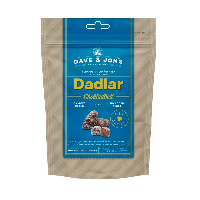 Produktbild för Dadlar Chokladboll 125g