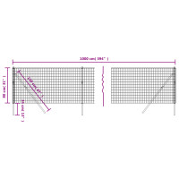 Produktbild för Stängsel grön 0,8x10 m galvaniserat stål