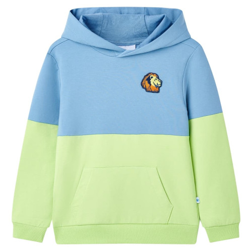 vidaXL Barnhoodie blå och mjuk gul 92