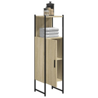 Produktbild för Badrumsskåp sonoma-ek 33x33x120,5cm konstruerat trä