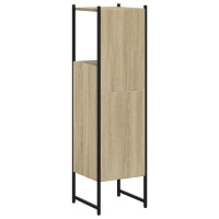 Produktbild för Badrumsskåp sonoma-ek 33x33x120,5cm konstruerat trä