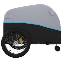 Miniatyr av produktbild för Cykelvagn svart och blå 45 kg järn