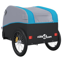 Miniatyr av produktbild för Cykelvagn svart och blå 45 kg järn