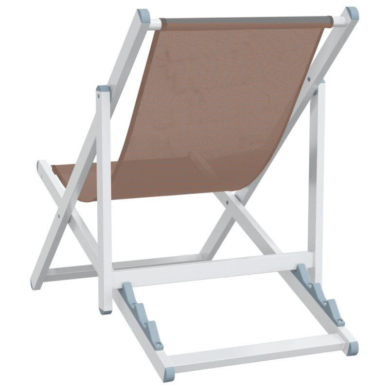 Produktbild för Strandstolar hopfällbara 2 st brun aluminium och textilen