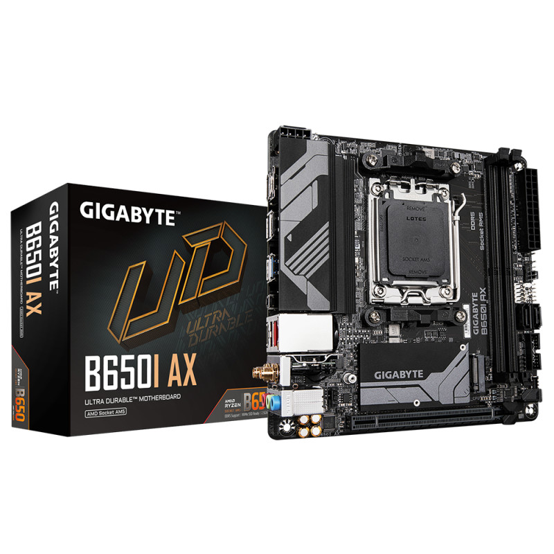 Produktbild för Gigabyte B650I AX moderkort AMD B650 AM5-sockel Mini-ITX