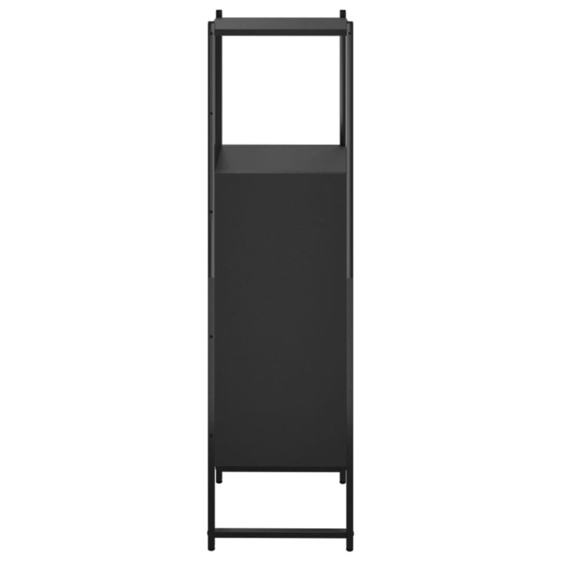 Produktbild för Badrumsskåp svart 33x33x120,5 cm konstruerat trä
