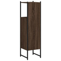 Produktbild för Badrumsskåp brun ek 33x33x120,5 cm konstruerat trä