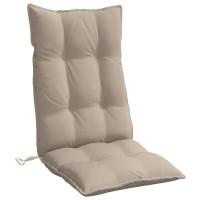 Produktbild för Stolsdynor för stolar med hög rygg 6 st taupe oxfordtyg