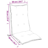 Produktbild för Stolsdynor för stolar med hög rygg 4 st gräddvit oxfordtyg