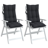 Produktbild för Stolsdynor för stolar med hög rygg 2 st svart oxfordtyg