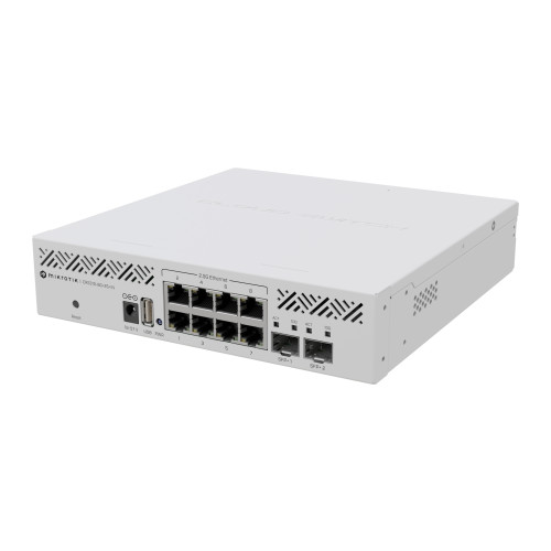 MikroTik Mikrotik CRS310-8G+2S+IN: L3 Smart Switch hanterad 2.5G Ethernet (100/1000/2500) Strömförsörjning via Ethernet (PoE) stöd 1U Vit