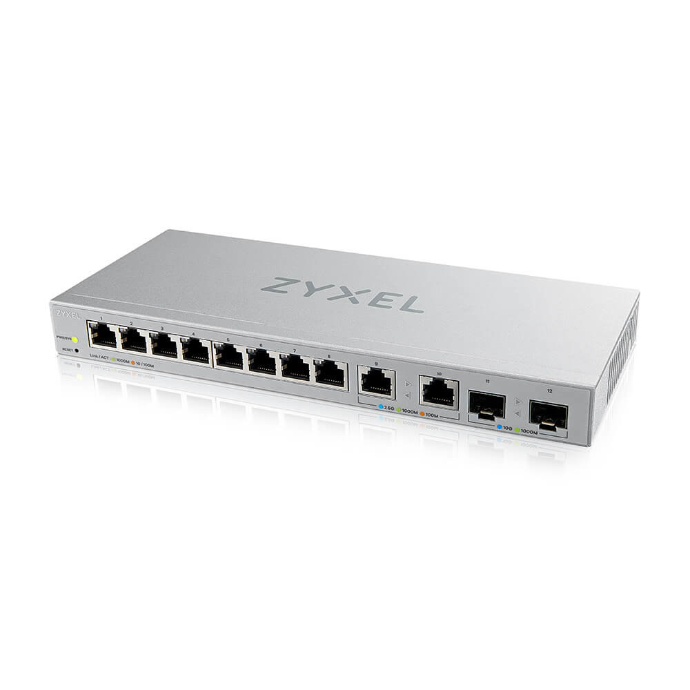 Produktbild för Zyxel XGS1210-12-ZZ0102F nätverksswitchar hanterad Gigabit Ethernet (10/100/1000) Grå