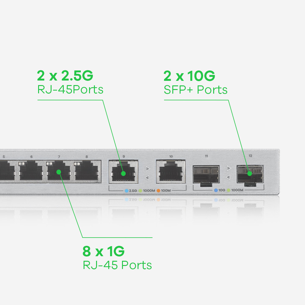 Produktbild för Zyxel XGS1210-12-ZZ0102F nätverksswitchar hanterad Gigabit Ethernet (10/100/1000) Grå