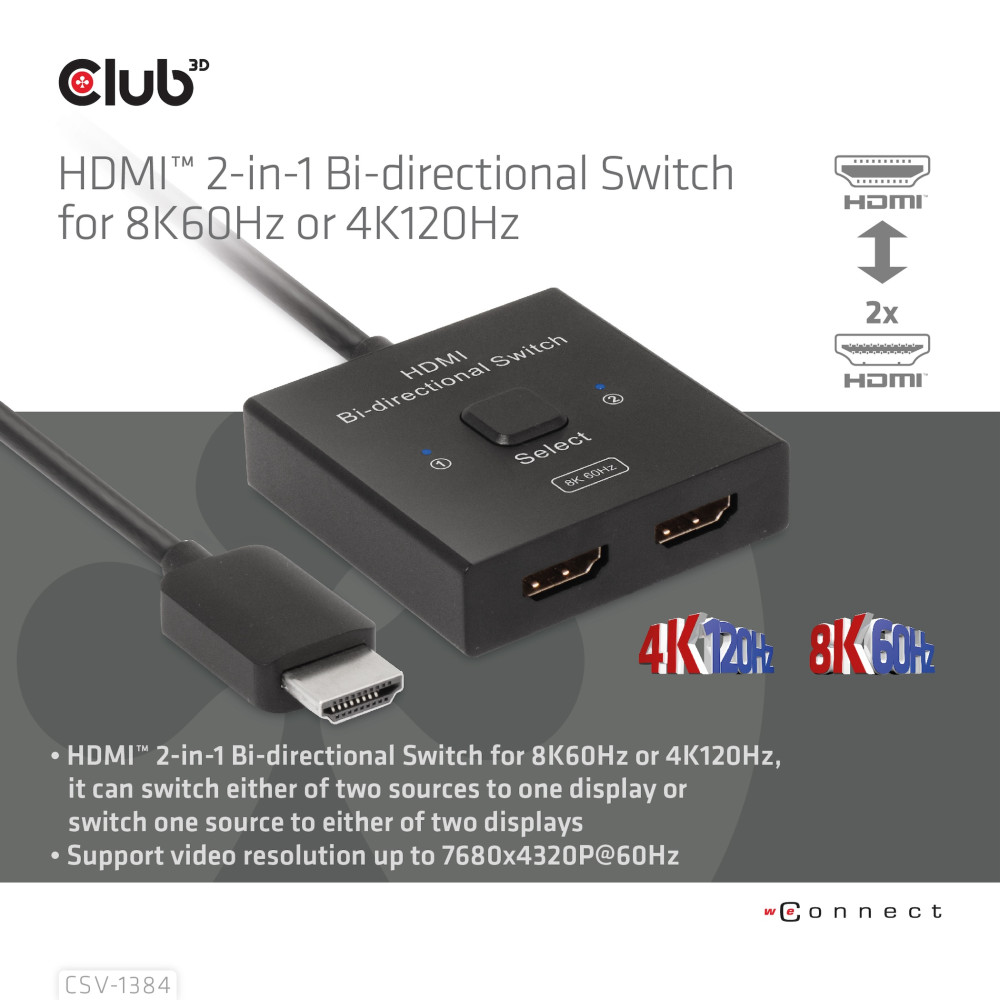 Produktbild för CLUB3D CSV-1384 KVM-switchar