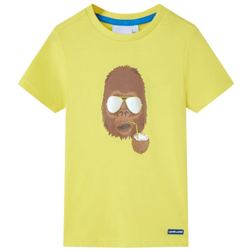 vidaXL T-shirt med korta ärmar för barn gul 140