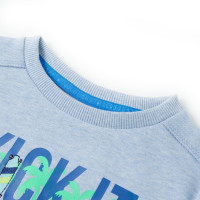 Produktbild för Barntröja mjuk blå melange 92