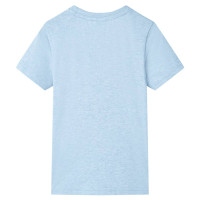 Produktbild för T-shirt för barn mjuk blå melerad 128