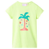 Produktbild för T-shirt för barn fluorgul 116