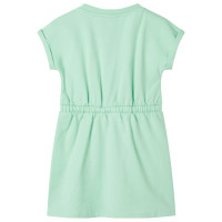 Produktbild för Barnklänning med dragsko klargrön 104