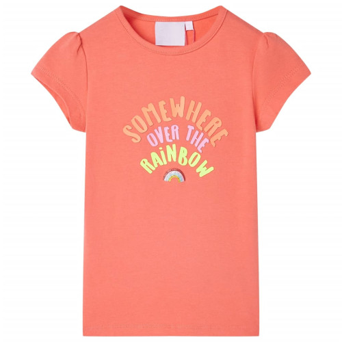 vidaXL T-shirt för barn korallröd 128