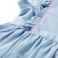 Produktbild för Barnklänning med volanger mjuk blå 116
