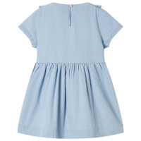 Produktbild för Barnklänning med volanger mjuk blå 92
