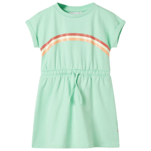 vidaXL Barnklänning med dragsko klargrön 92