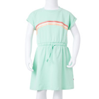 Produktbild för Barnklänning med dragsko klargrön 92