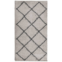 Produktbild för Ryamatta PAMPLONA lång lugg modern beige & antracit 60x110 cm