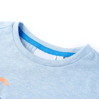 Produktbild för T-shirt för barn mjuk blå melerad 92