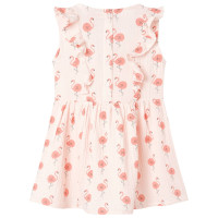 Produktbild för Barnklänning med volanger mjuk rosa 104